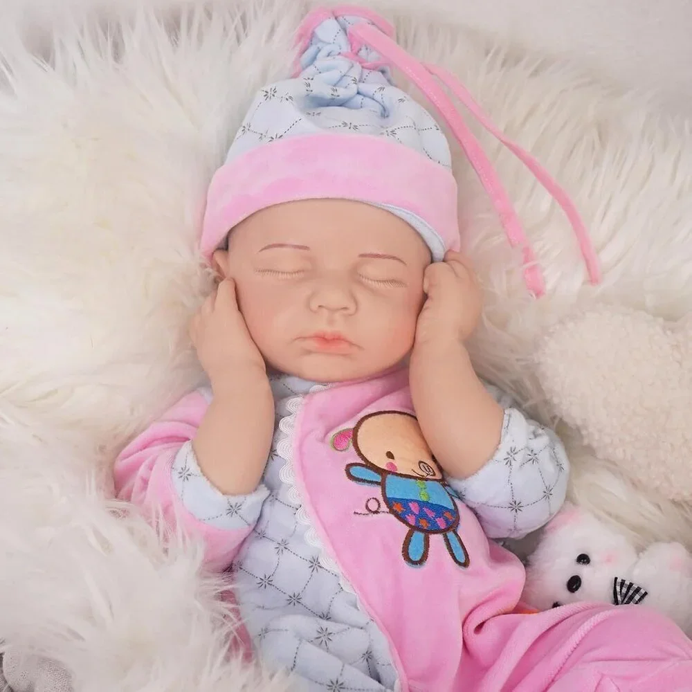 🆕16.9Inch Full Silicone Reborn Baby Doll ivory Angelic Face Toddler Boy Doll